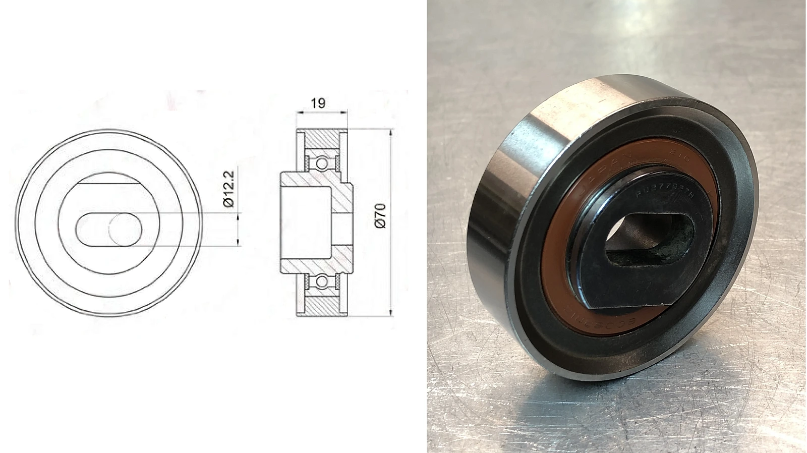 Подшипник шариковый  (PU277027H) 12.2×70×27 мм Koyo оригинал