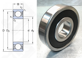 Подшипник 180412 (64122RS) радиальный шариковый 60-150-35 мм