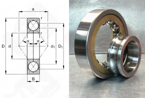 Подшипник 176320Л (QJ320N2MA) радиально-упорный шариковый 100-215-47 мм