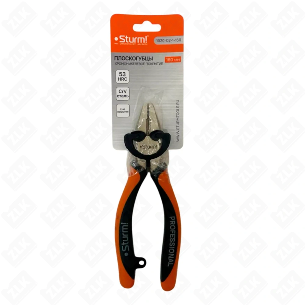 Плоскогубцы 160мм PROF серия, двухкомпонентные рукоятки, Sturm