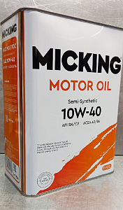 Масло моторное 10W-40 полусинтетическое 4л универсальное Micking Motor Oil EVO2 API SN/CF A3/B4