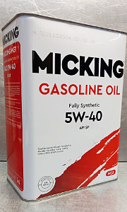 Масло моторное 5W-40 синтетическое 4л бензин Micking Gasoline Oil MG1 API SP